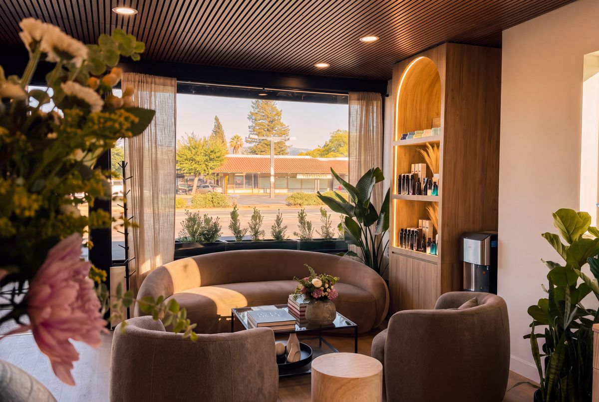 The lounge seating by the window